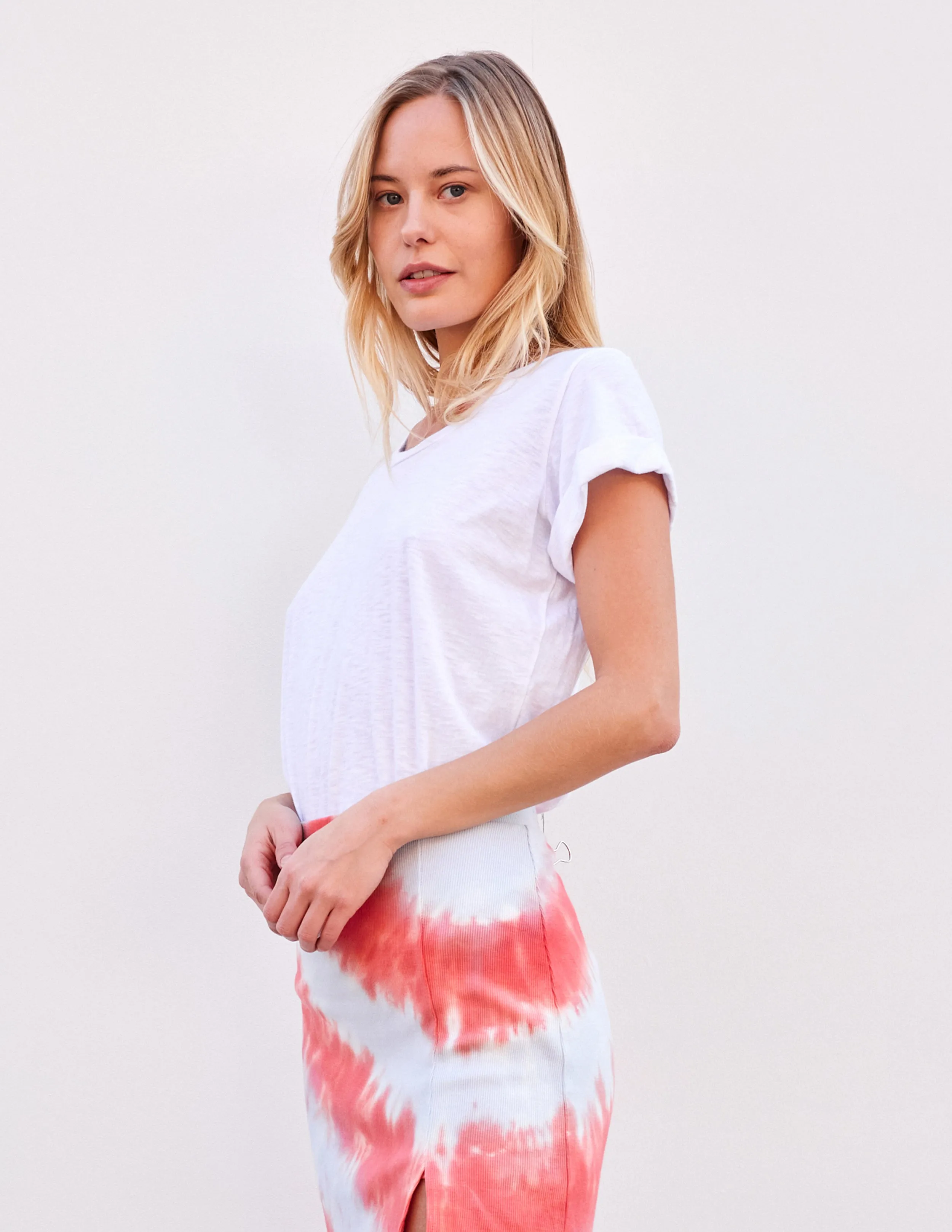 Sundry Rolled Sleeve Tee in Optic White sold by Sundry product image thumbnail 2