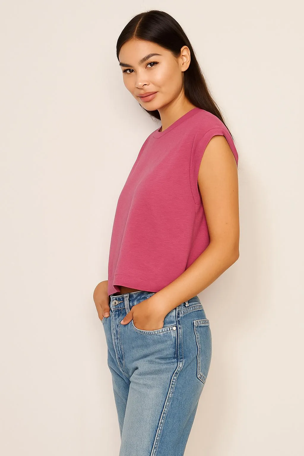 Sundry Muscle Tank in Cranberry sold by Sundry product image thumbnail 2