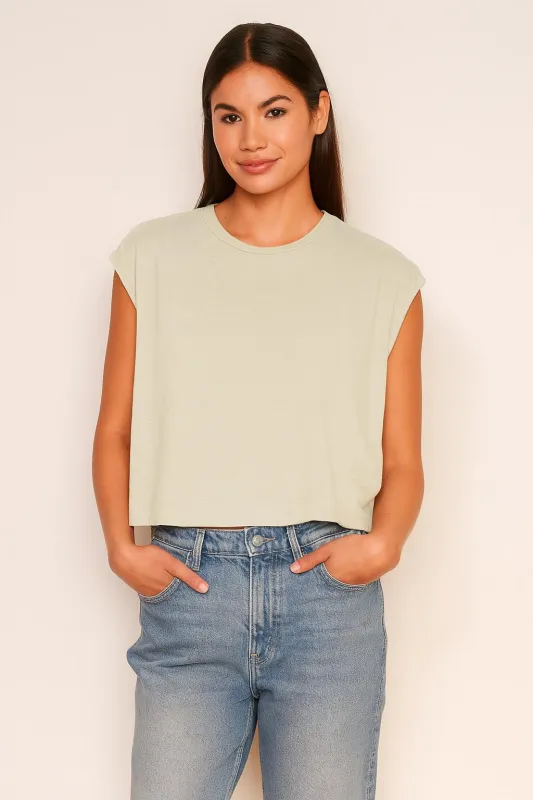 Sundry Muscle Tank in Olive Oil sold by Sundry