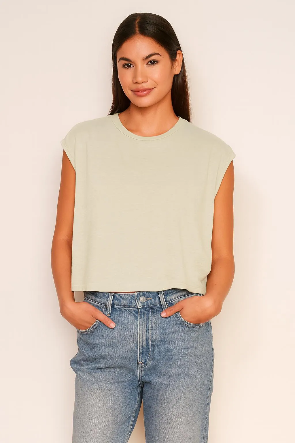 Sundry Muscle Tank in Olive Oil sold by Sundry