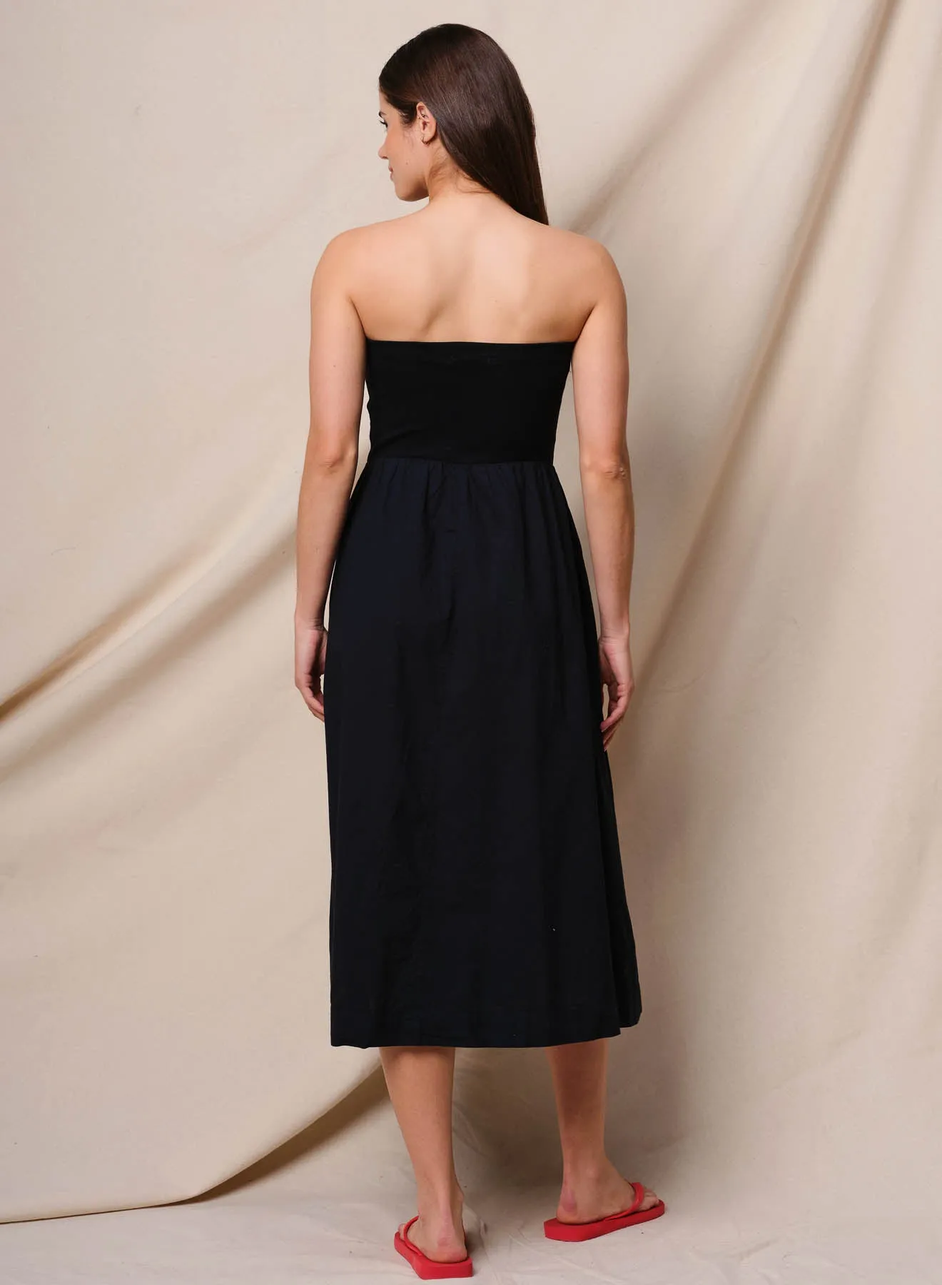 Sundry Mixed Media Strapless Dress in Deep Navy sold by Sundry product image thumbnail 3