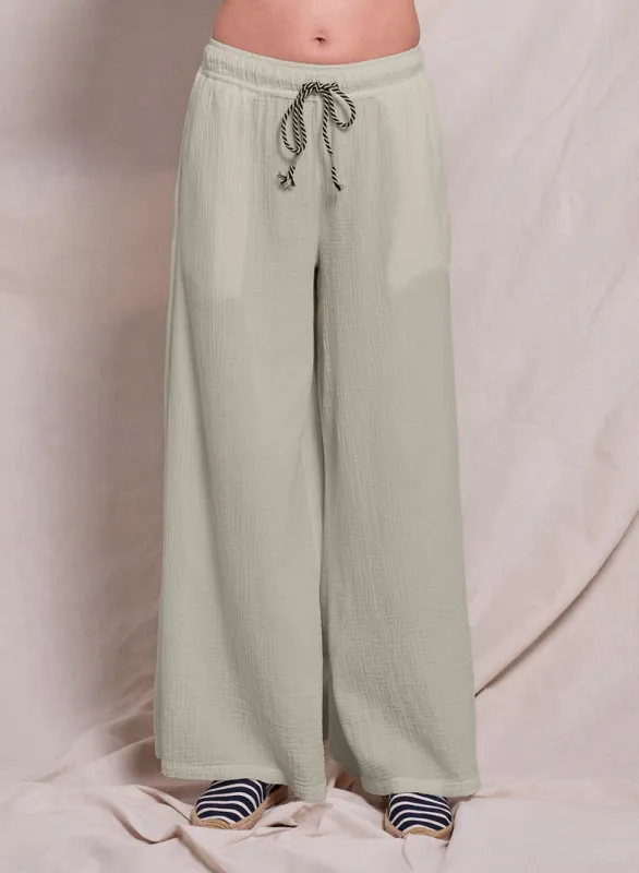 Sundry Wide Leg Pant in Olive Oil sold by Sundry