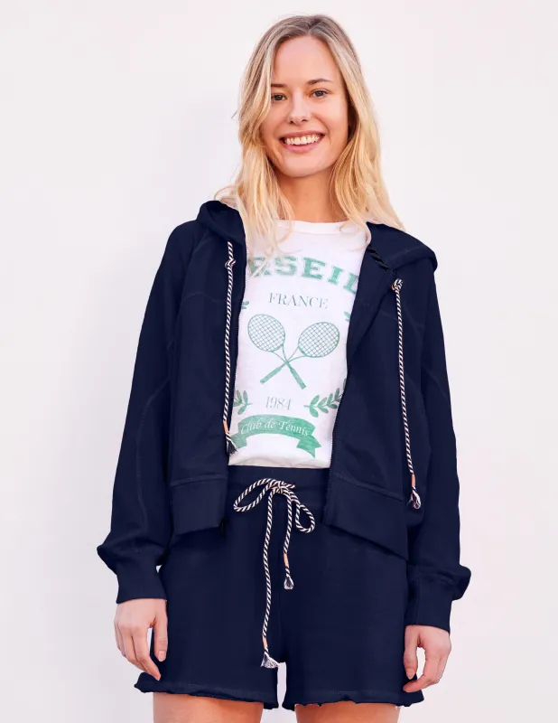 Sundry Horizon Zip Hoodie in Deep Navy sold by Sundry