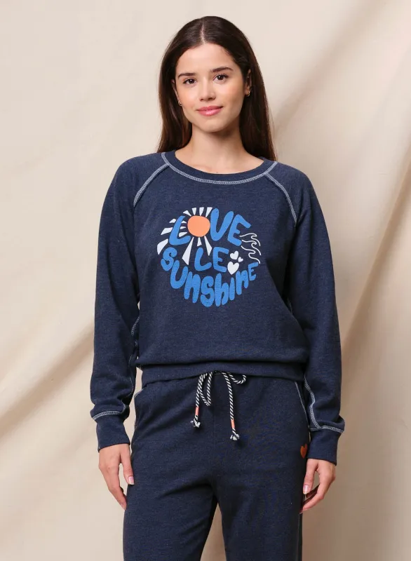 Sundry Sunshine Raglan Sweatshirt in Deep Navy sold by Sundry