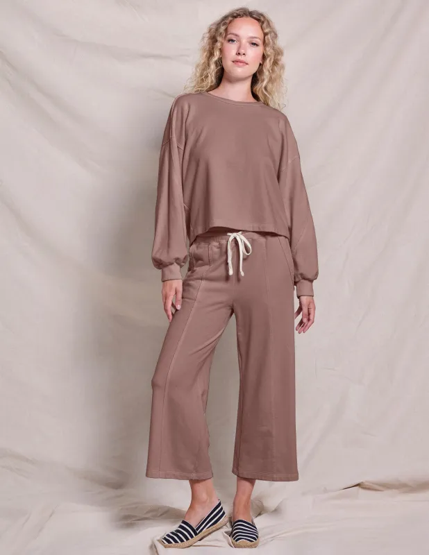 Sundry Raw Seamed Lounge Pant in Taupe sold by Sundry