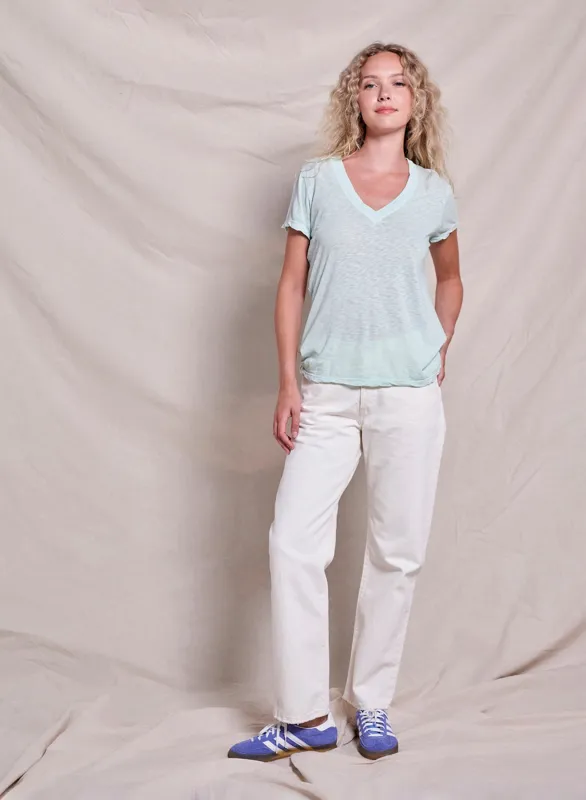 Sundry Deep V-Neck Tee in Sheer Blue sold by Sundry