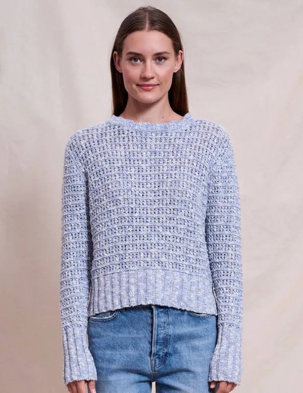 Sundry Marl Slub Crew in Deep Navy made by Sundry