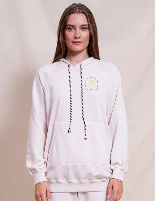 Sundry Le Soleil Boyfriend Hoodie in Oyster sold by Sundry