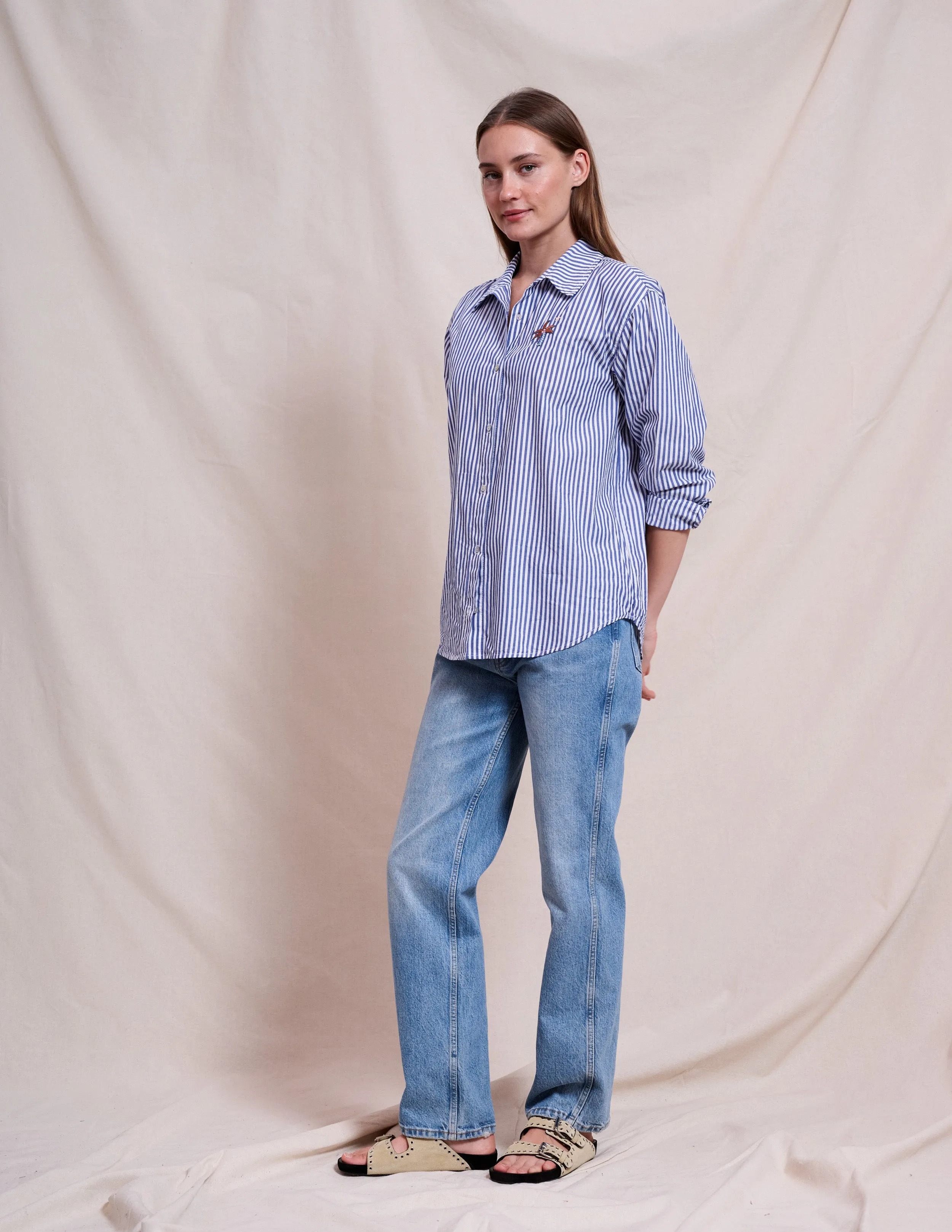 Sundry Oversized Shirt With Embroidery in Deep Navy sold by Sundry product image thumbnail 3