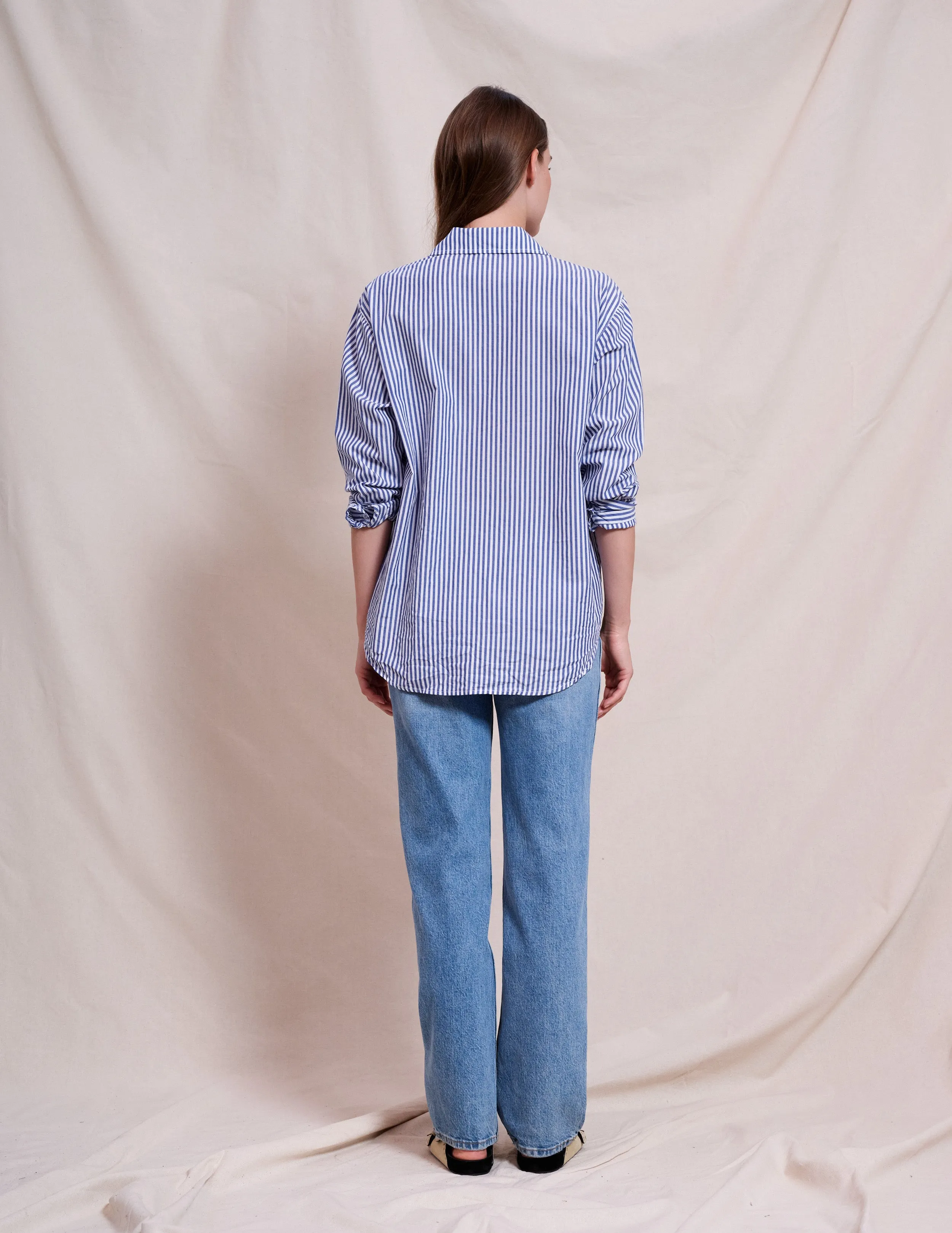 Sundry Oversized Shirt With Embroidery in Deep Navy sold by Sundry product image thumbnail 4