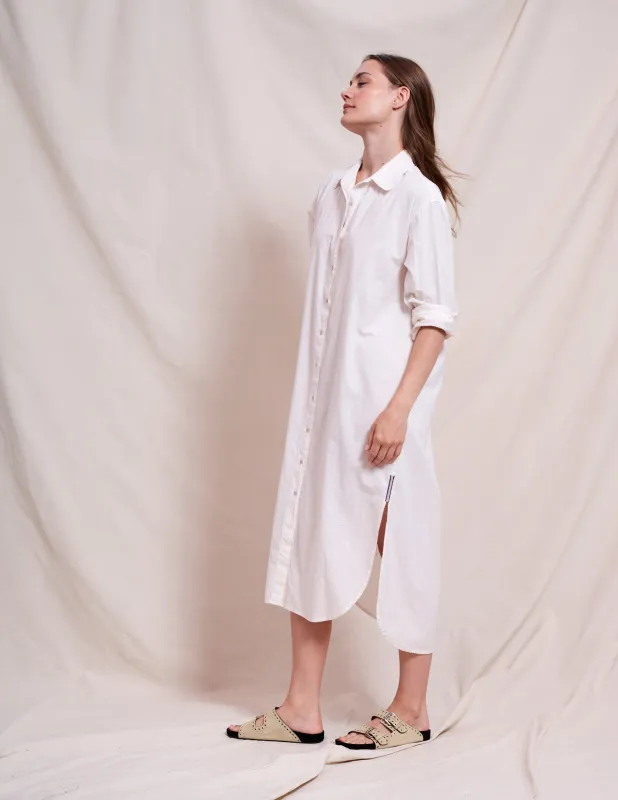 Sundry Midi Easy Shirt Dress in Optic White sold by Sundry