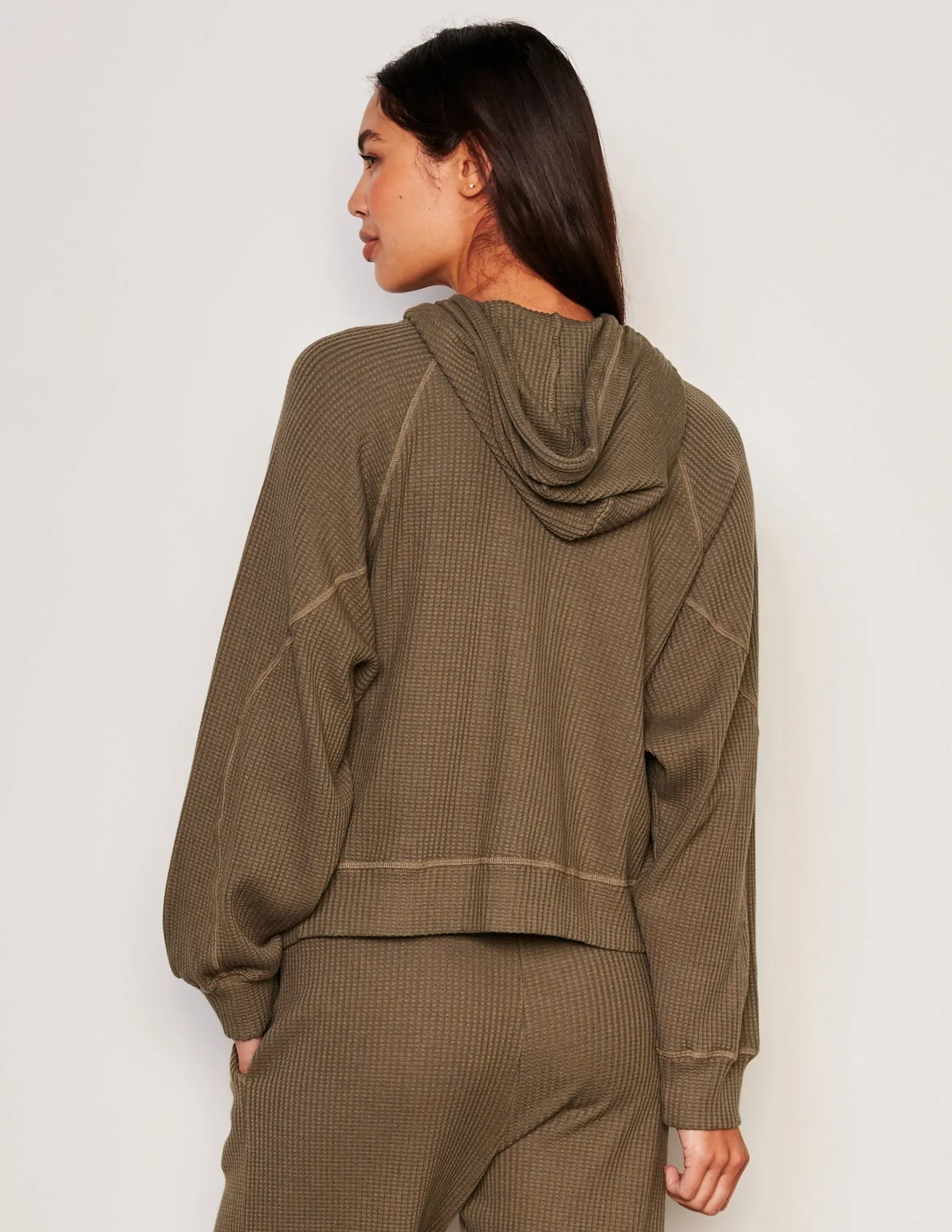 Sundry Seamed Zip Hoodie in Fern sold by Sundry product image thumbnail 3