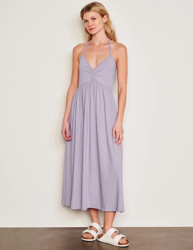 Sundry Tie Back Dress in Dark Lavender sold by Sundry