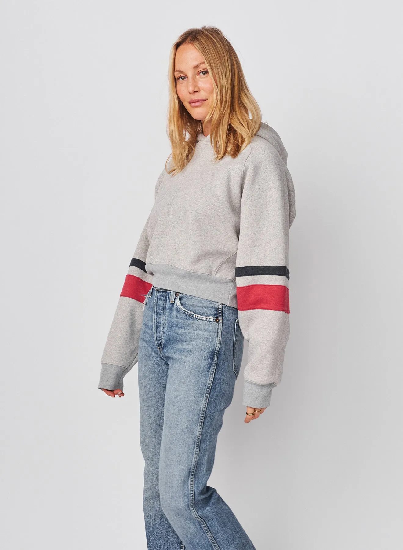 Sundry Academy Cropped Hoodie in Heather Grey sold by Sundry product image thumbnail 4