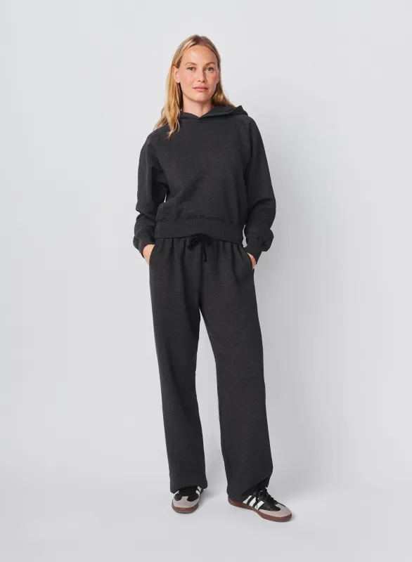 Sundry Cropped Hoodie in Washed Black made by Sundry