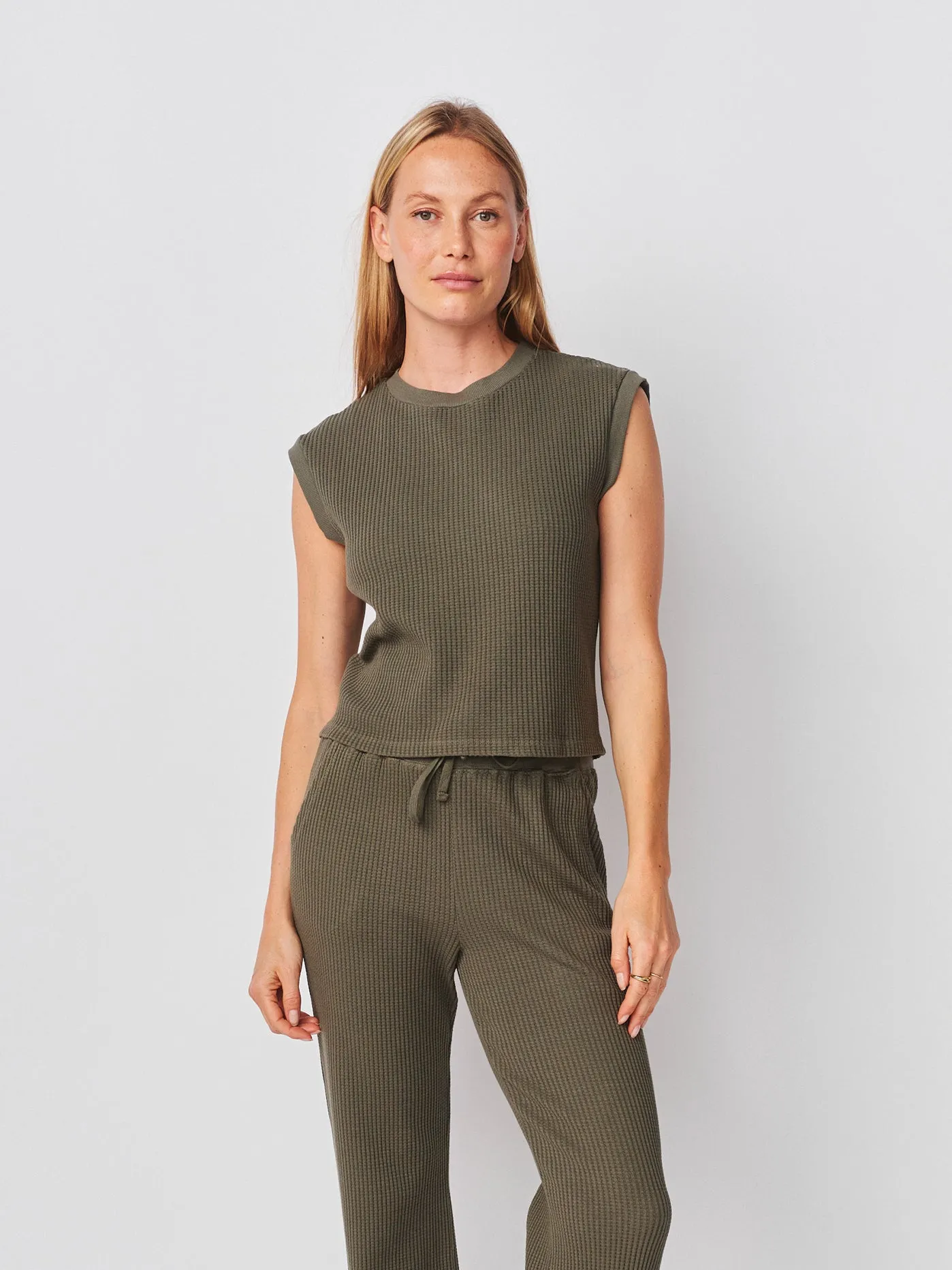 Sundry Cropped Muscle Tank in Signature Green sold by Sundry product image thumbnail 2