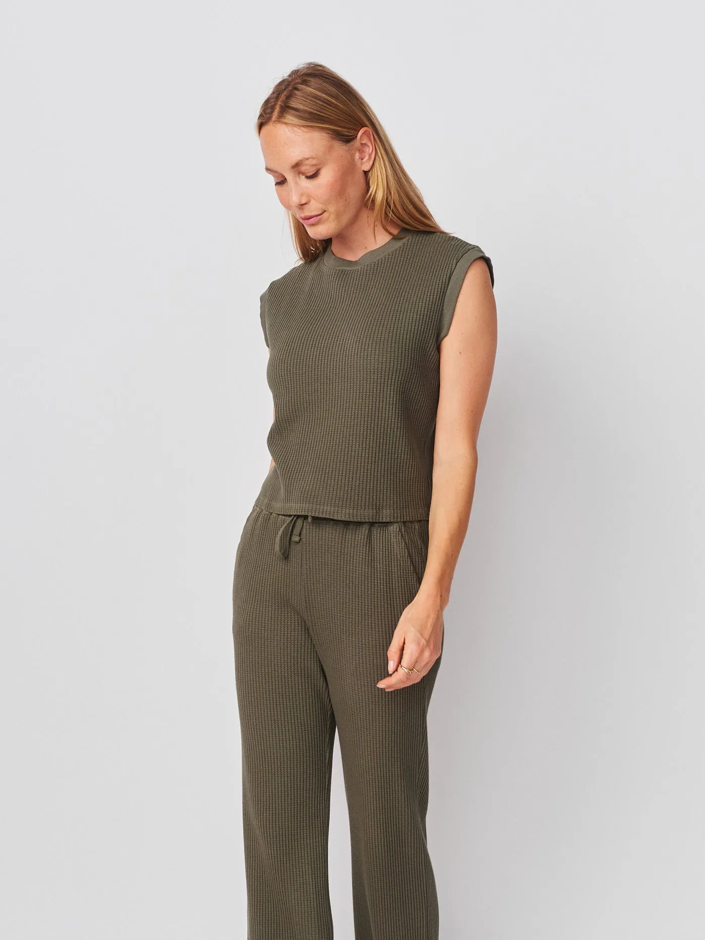 Sundry Cropped Muscle Tank in Signature Green sold by Sundry product image thumbnail 3