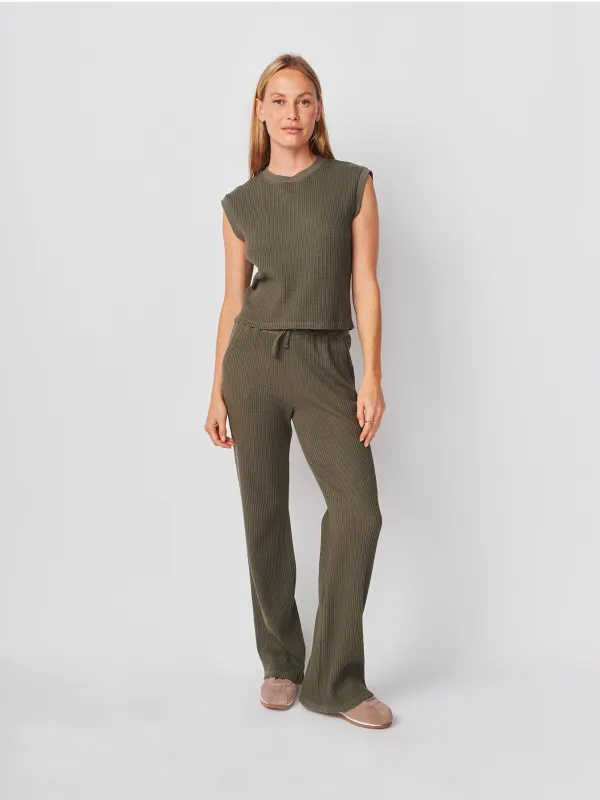 Sundry Cropped Muscle Tank in Signature Green made by Sundry