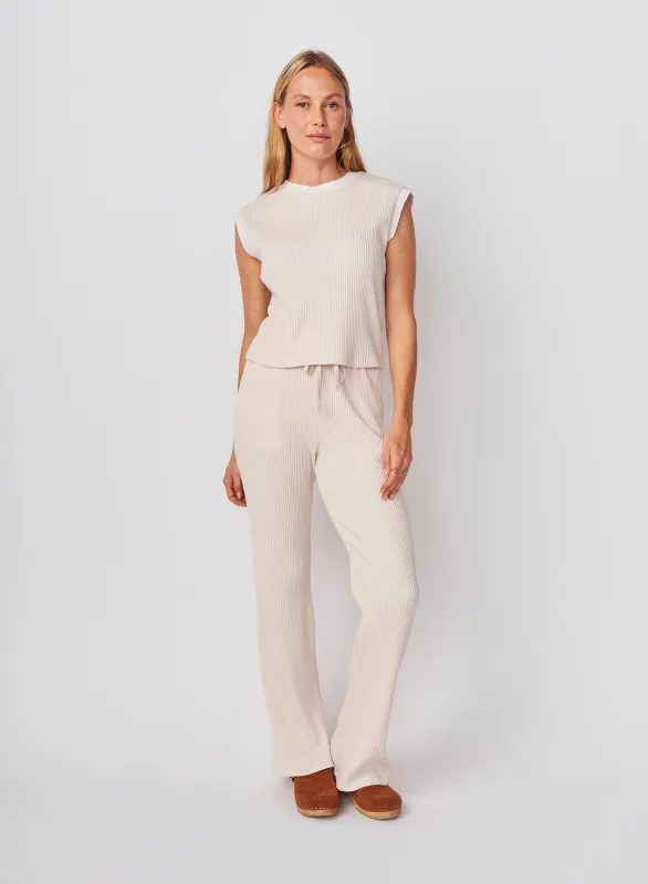 Sundry Cropped Muscle Tank in Oyster sold by Sundry