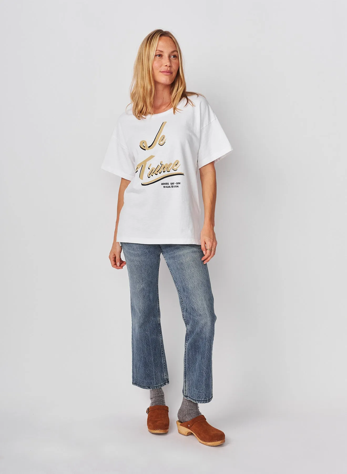 Sundry Je T'aime Athletic Tee in Optic White sold by Sundry product image thumbnail 4