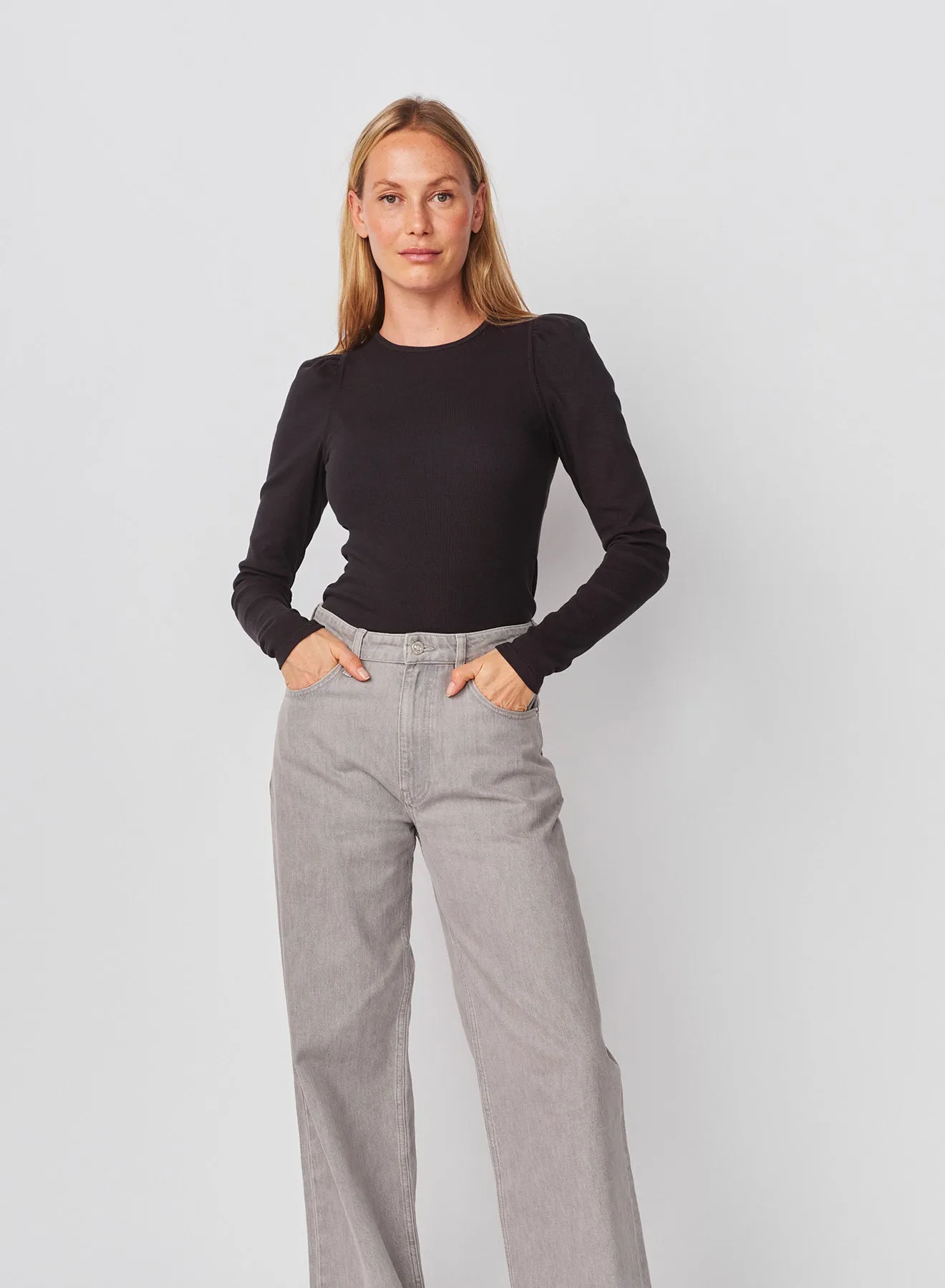 Sundry Puff Sleeve Top in Washed Black sold by Sundry product image thumbnail 2
