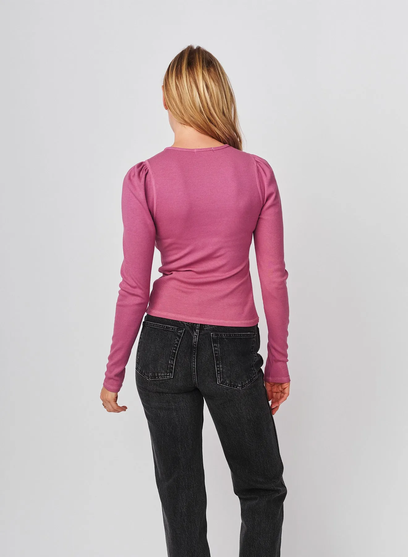 Sundry Puff Sleeve Top in Mauve sold by Sundry product image thumbnail 4