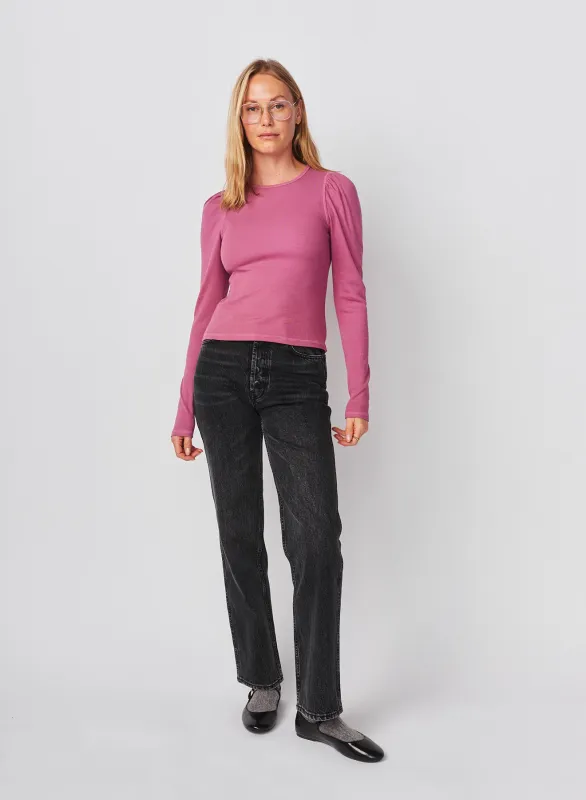 Sundry Puff Sleeve Top in Mauve made by Sundry