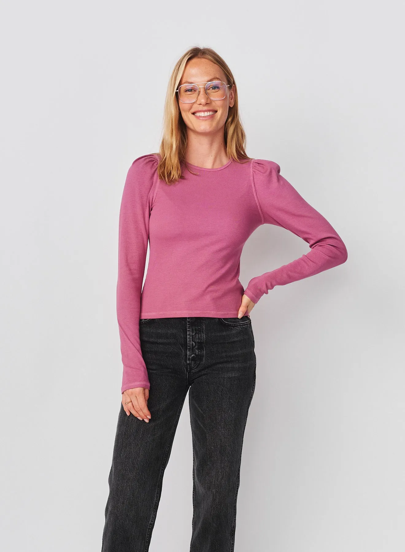 Sundry Puff Sleeve Top in Mauve sold by Sundry product image thumbnail 2
