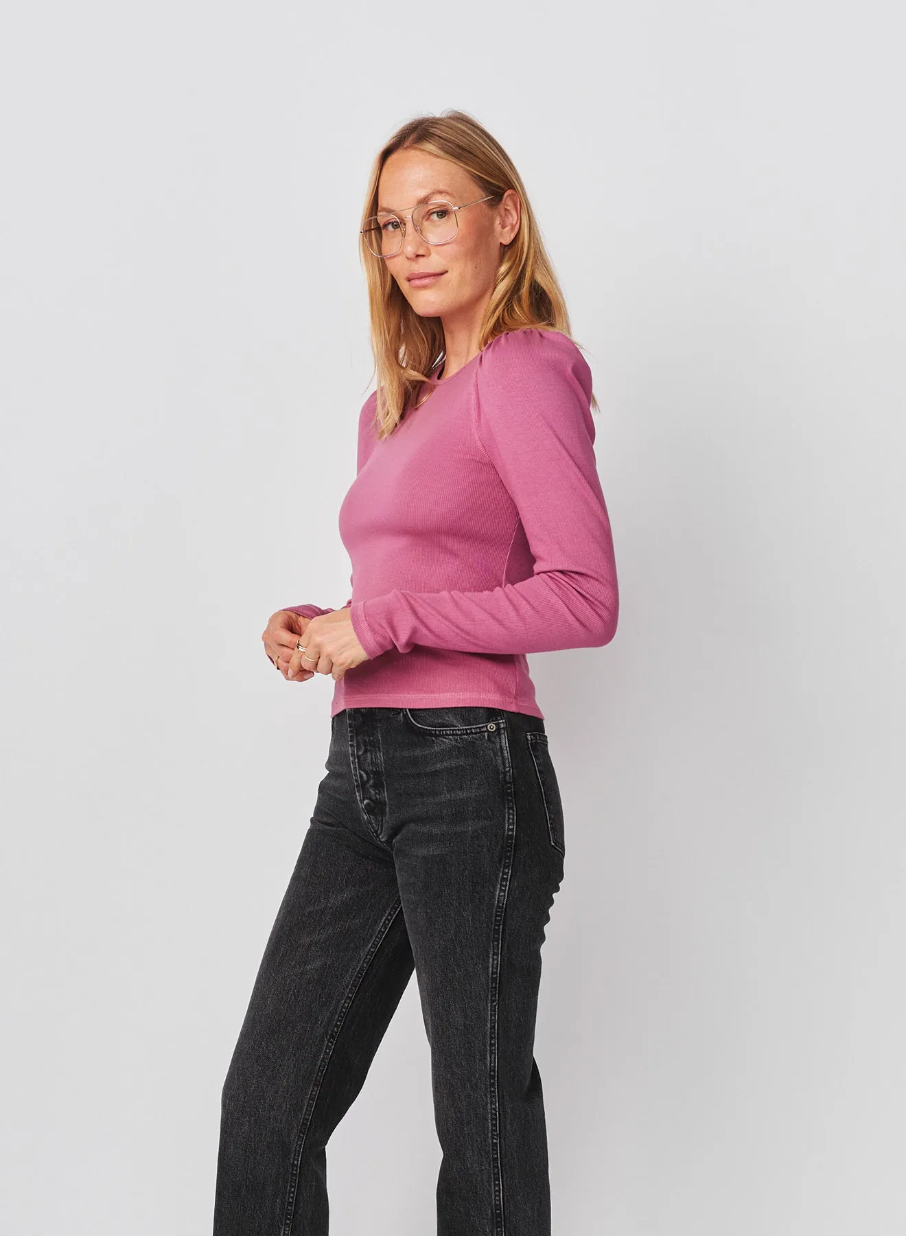 Sundry Puff Sleeve Top in Mauve sold by Sundry product image thumbnail 3