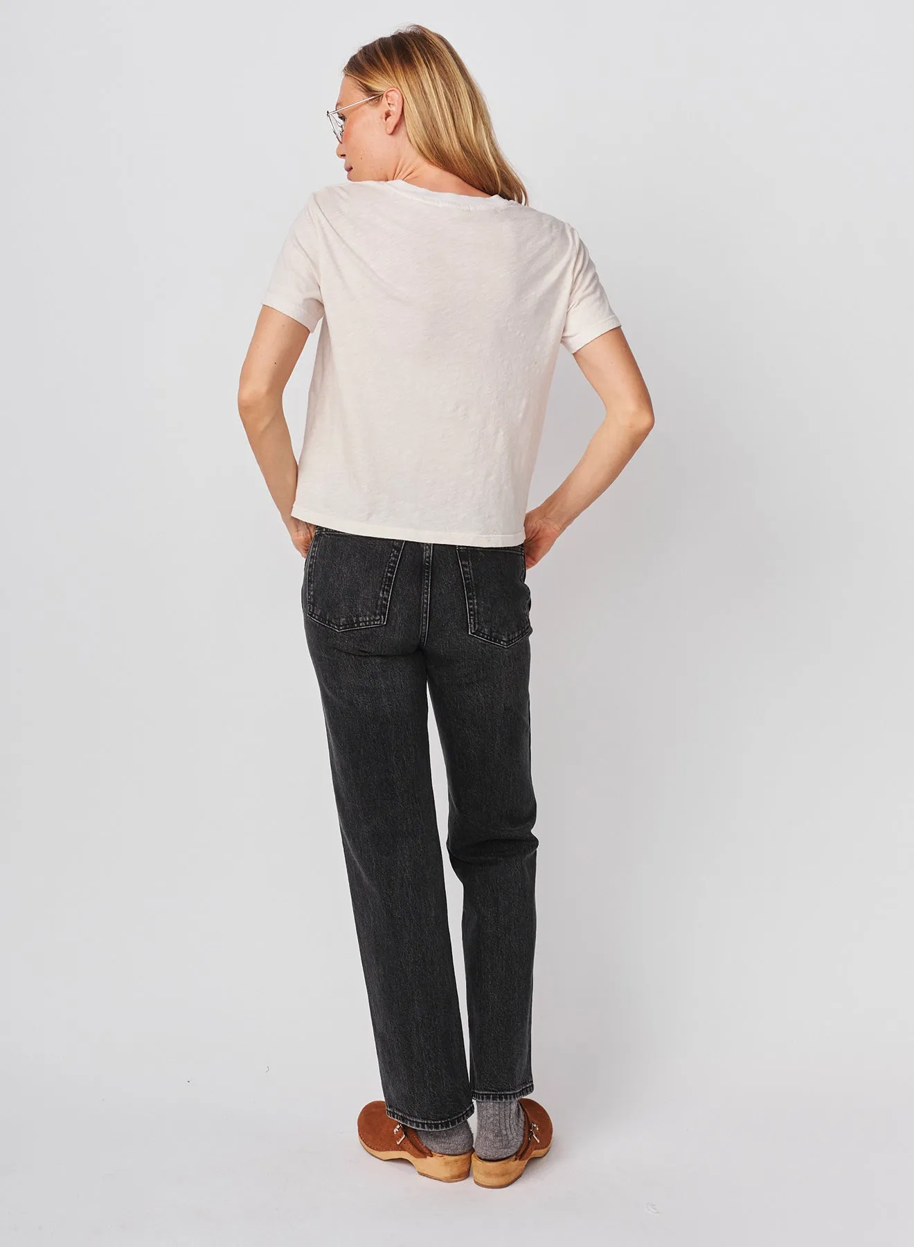 Sundry French Academy Short Sleeve Boxy Crew Tee in Oyster sold by Sundry product image thumbnail 4