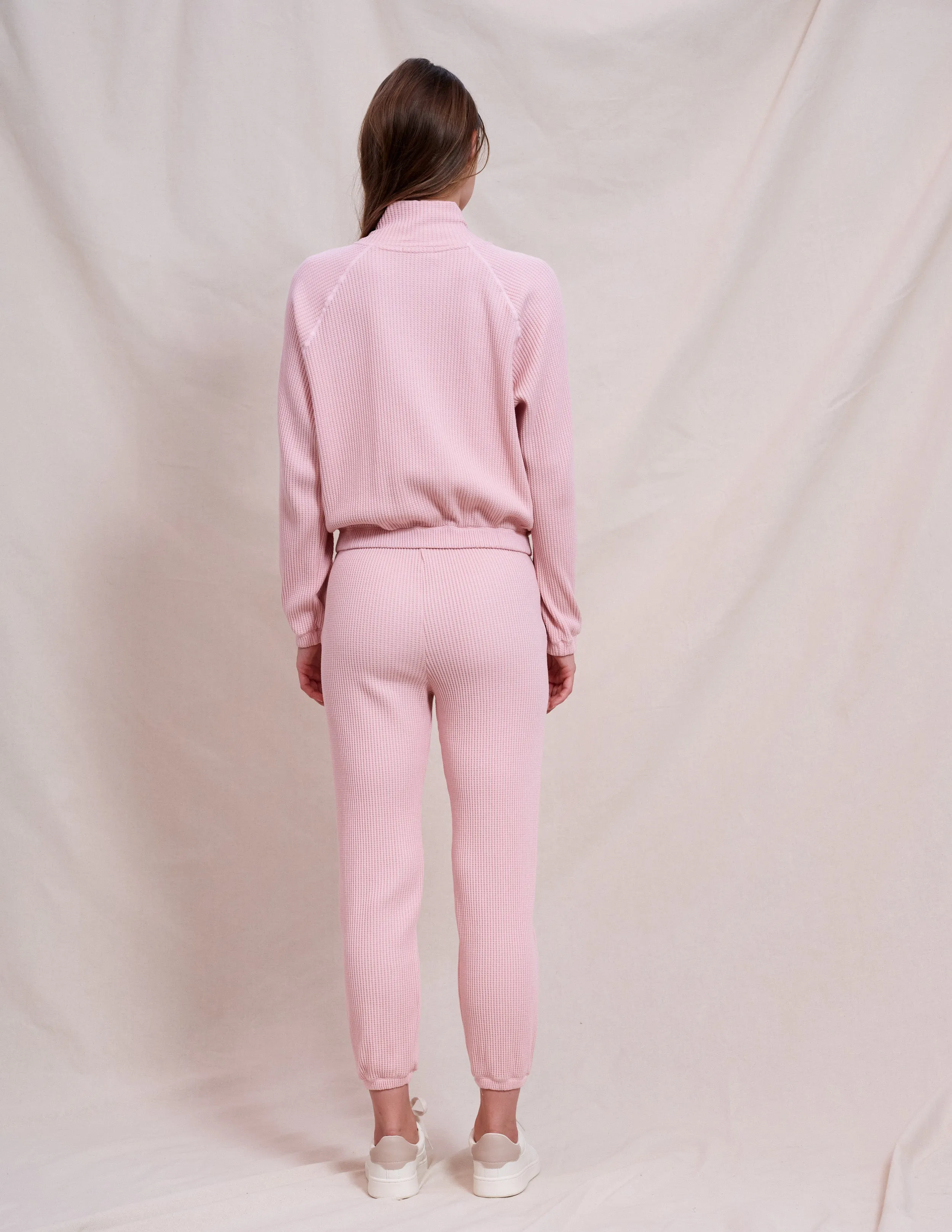 Sundry Cropped Zip Up Jacket & Basic Jogger Set in Iconic Pink sold by Sundry product image thumbnail 3