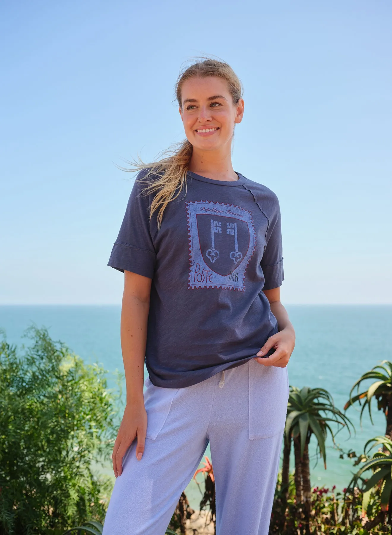 Sundry Republique Francaise Boyfriend Tee in Vintage Navy sold by Sundry product image thumbnail 2