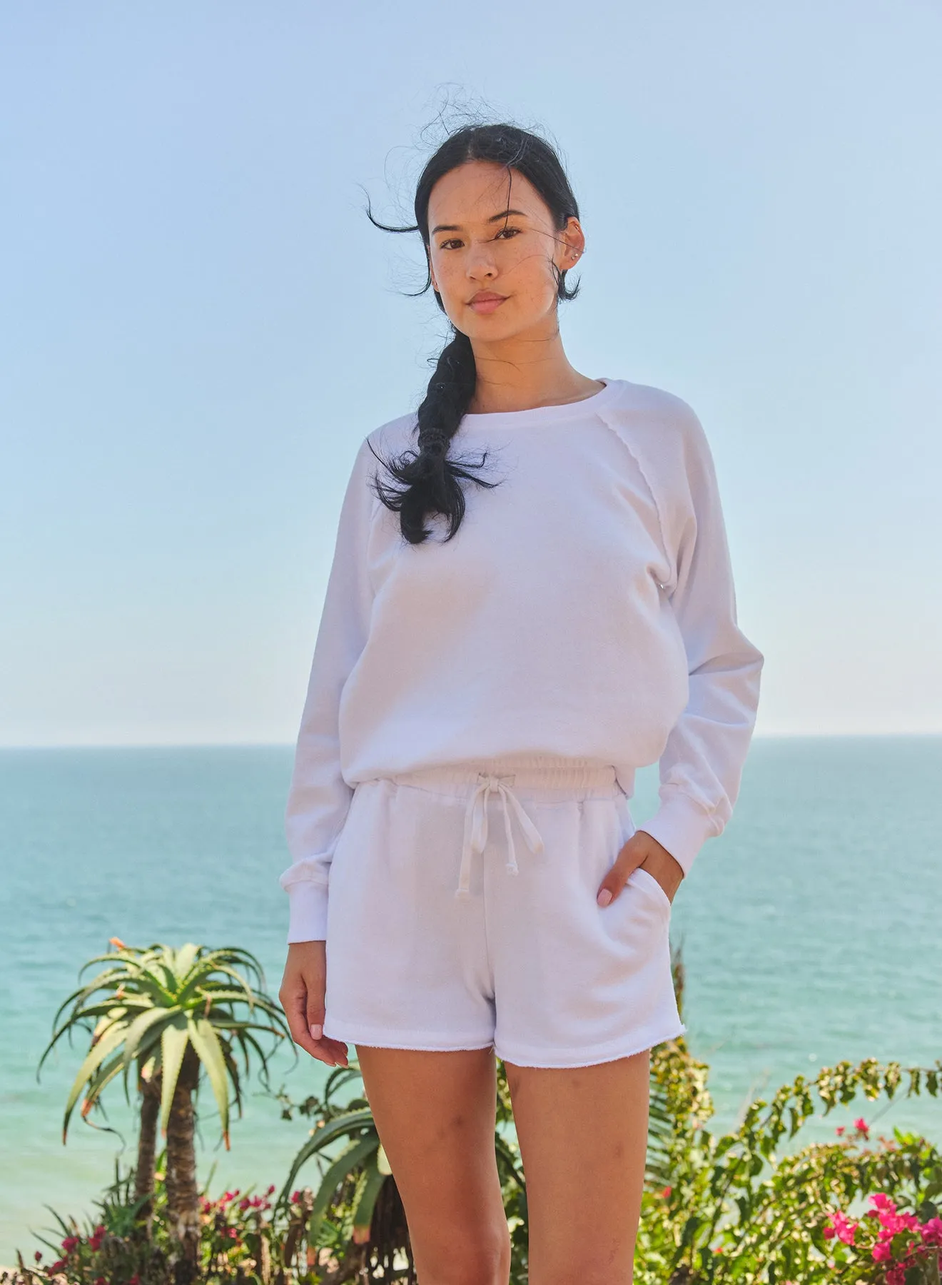 Sundry Lounge Short in Optic White sold by Sundry