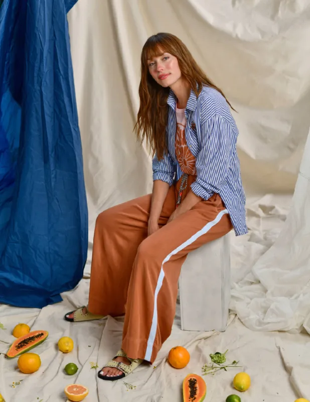Women's Cropped Shell & Wide Leg Pant in Vintage Rust made by Sundry