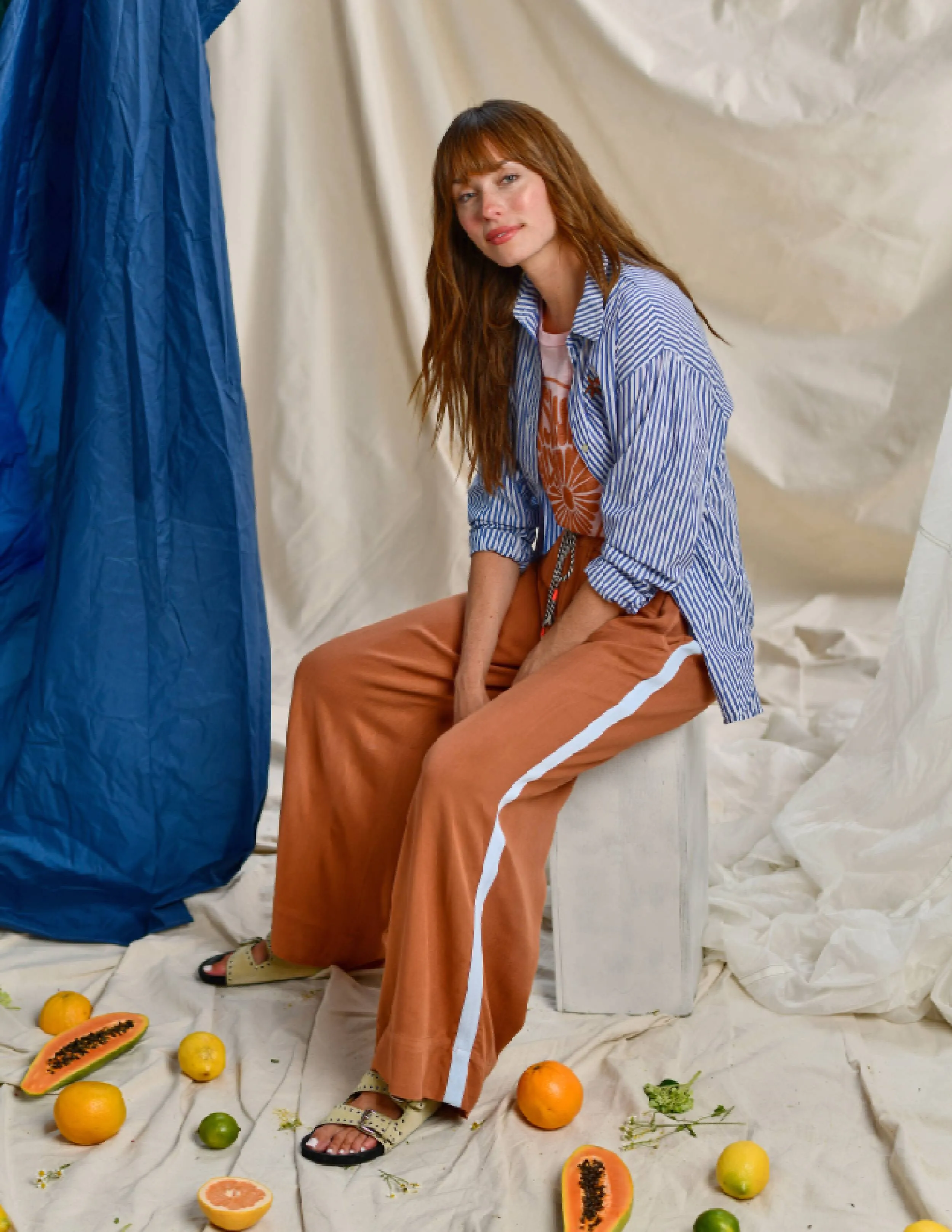 Women's Cropped Shell & Wide Leg Pant in Vintage Rust sold by Sundry