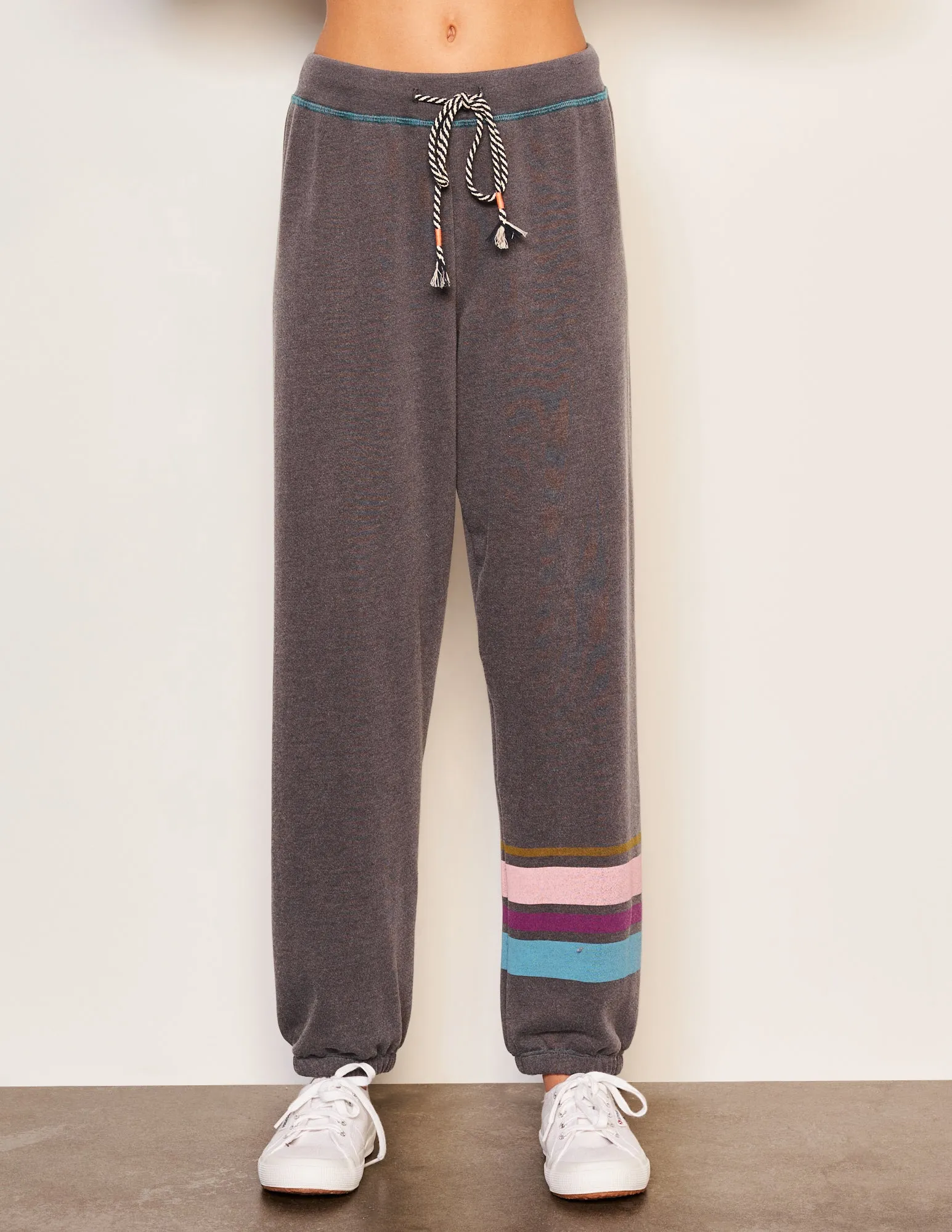 Sundry Mixed Media Half Zip Popover & Sundry Jogger Stripe Set in Washed Black sold by Sundry product image thumbnail 5