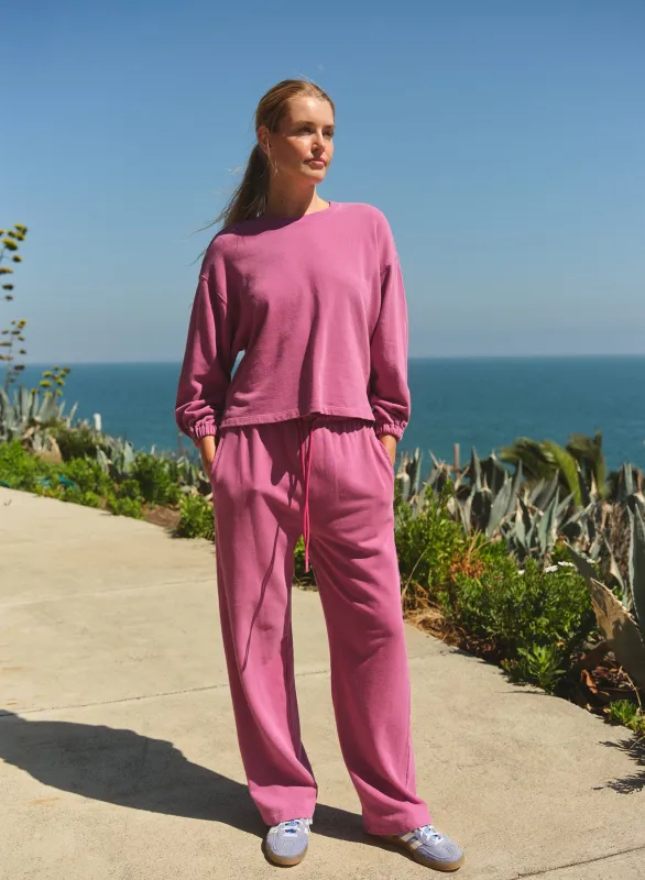 Sundry Straight Leg Track Pant in Deep Fuchsia made by Sundry