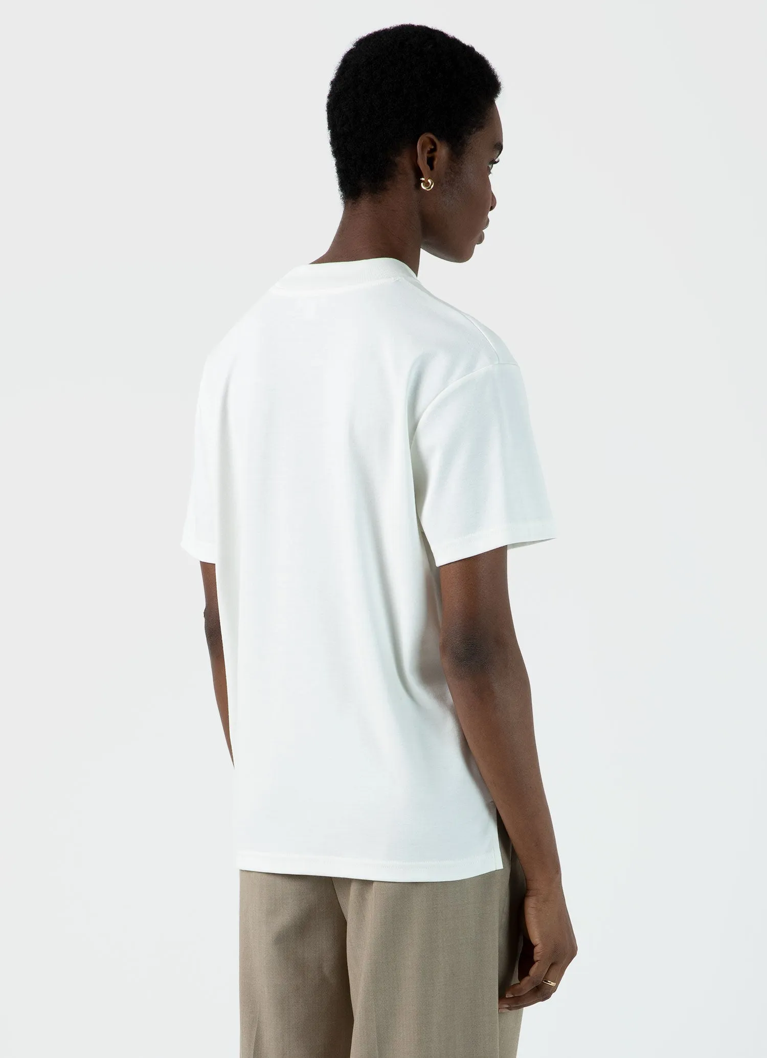 Women's Mock Neck T-shirt in Ecru sold by Sunspel product image thumbnail 4