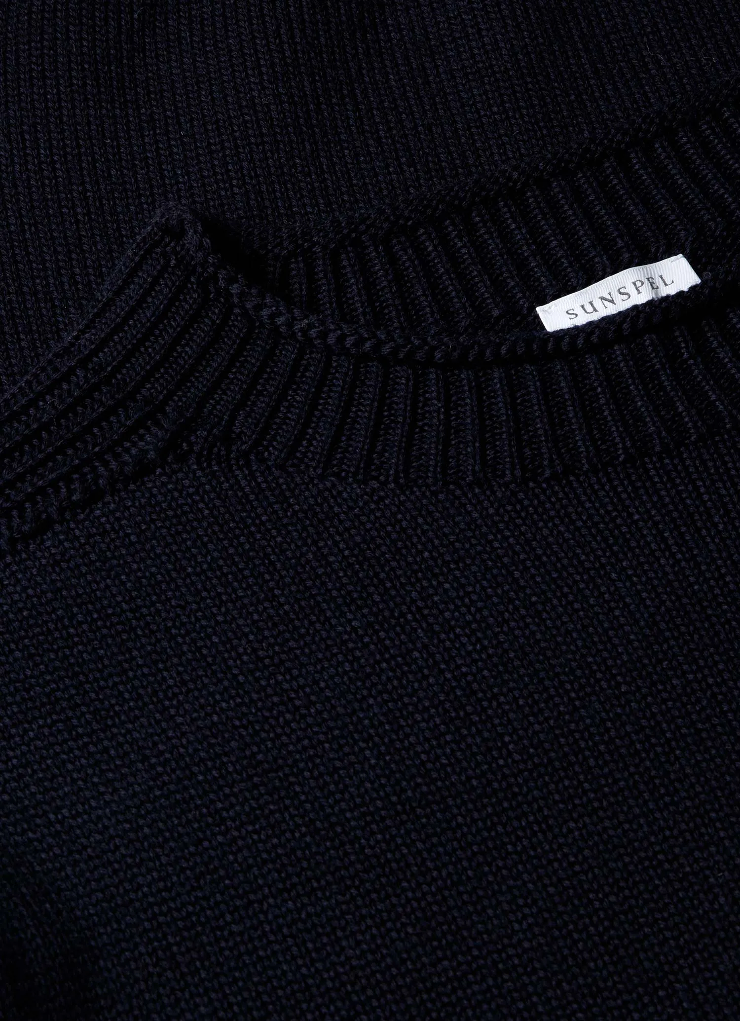 Men's English Merino Fisherman Jumper in Navy sold by Sunspel product image thumbnail 4