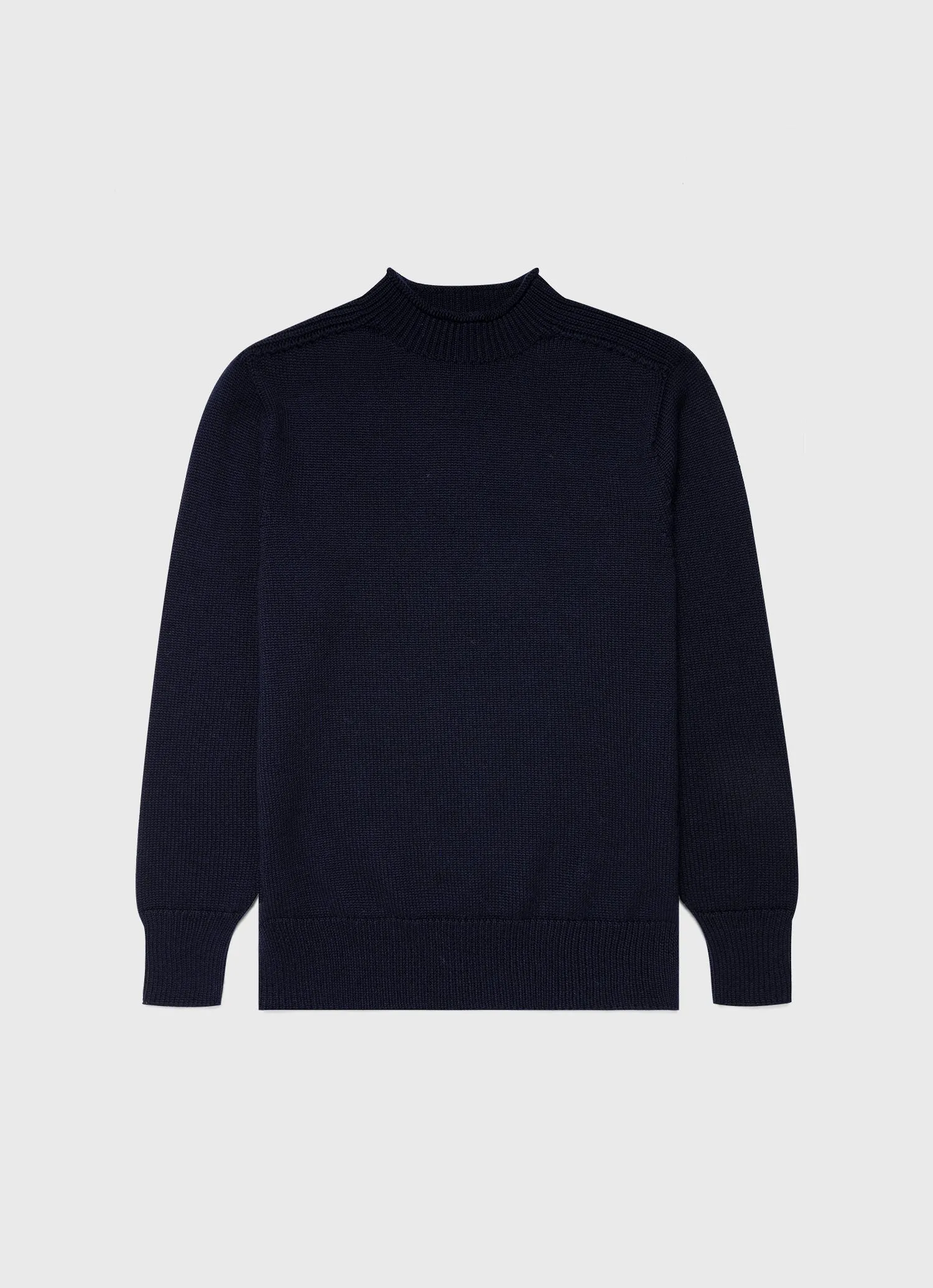 Men's English Merino Fisherman Jumper in Navy sold by Sunspel