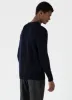Men's English Merino Fisherman Jumper in Navy sold by Sunspel