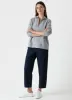 Women's Half Zip Loopback Sweatshirt in Grey Melange sold by Sunspel