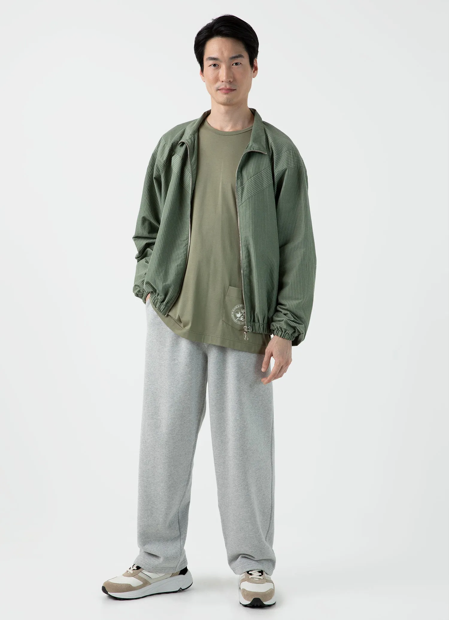 Men's Sunspel x Nigel Cabourn Long Sleeve T-shirt in Army Green sold by Sunspel product image thumbnail 3