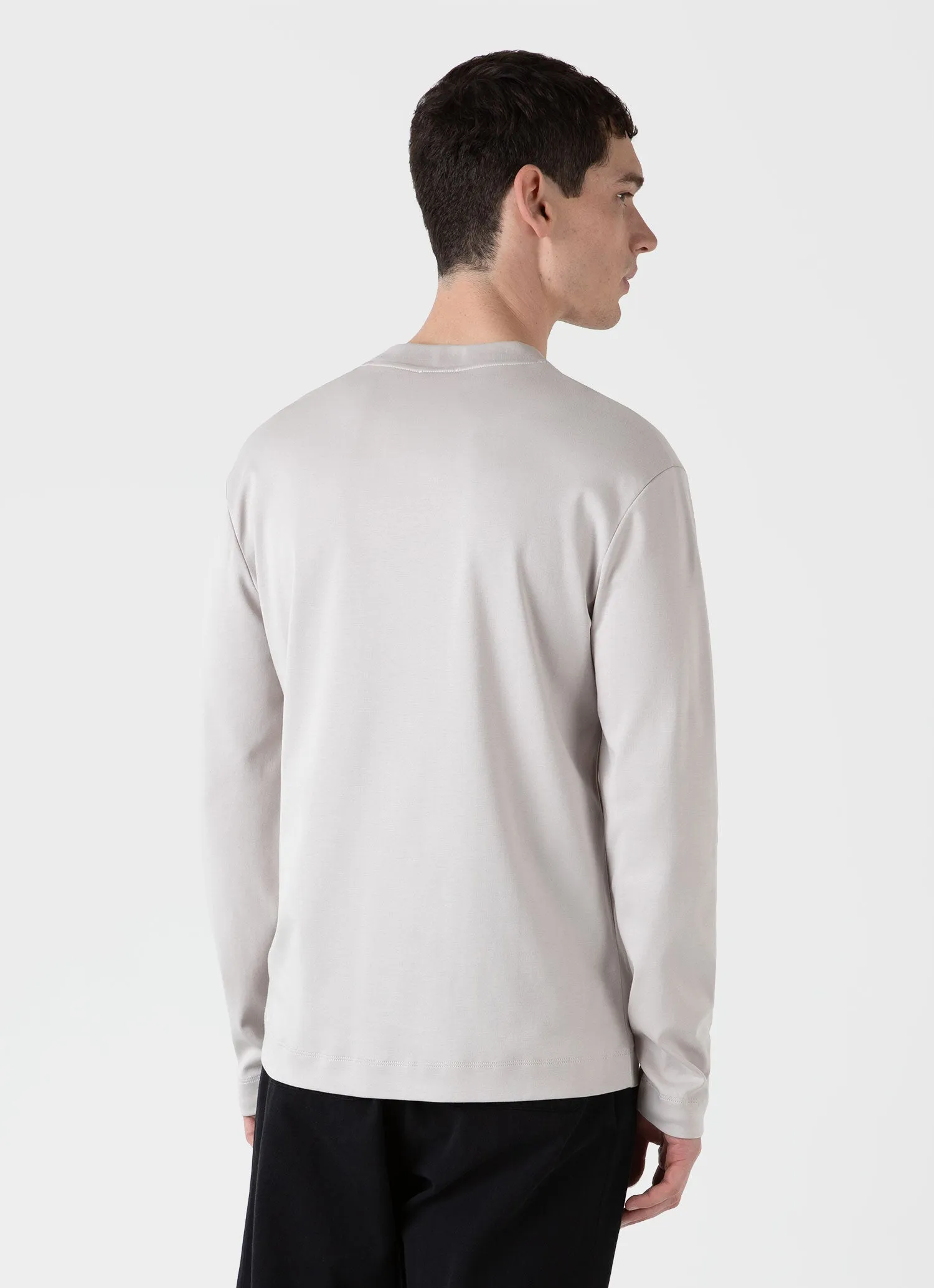 Men's Long Sleeve Heavyweight T-shirt in Putty sold by Sunspel product image thumbnail 5