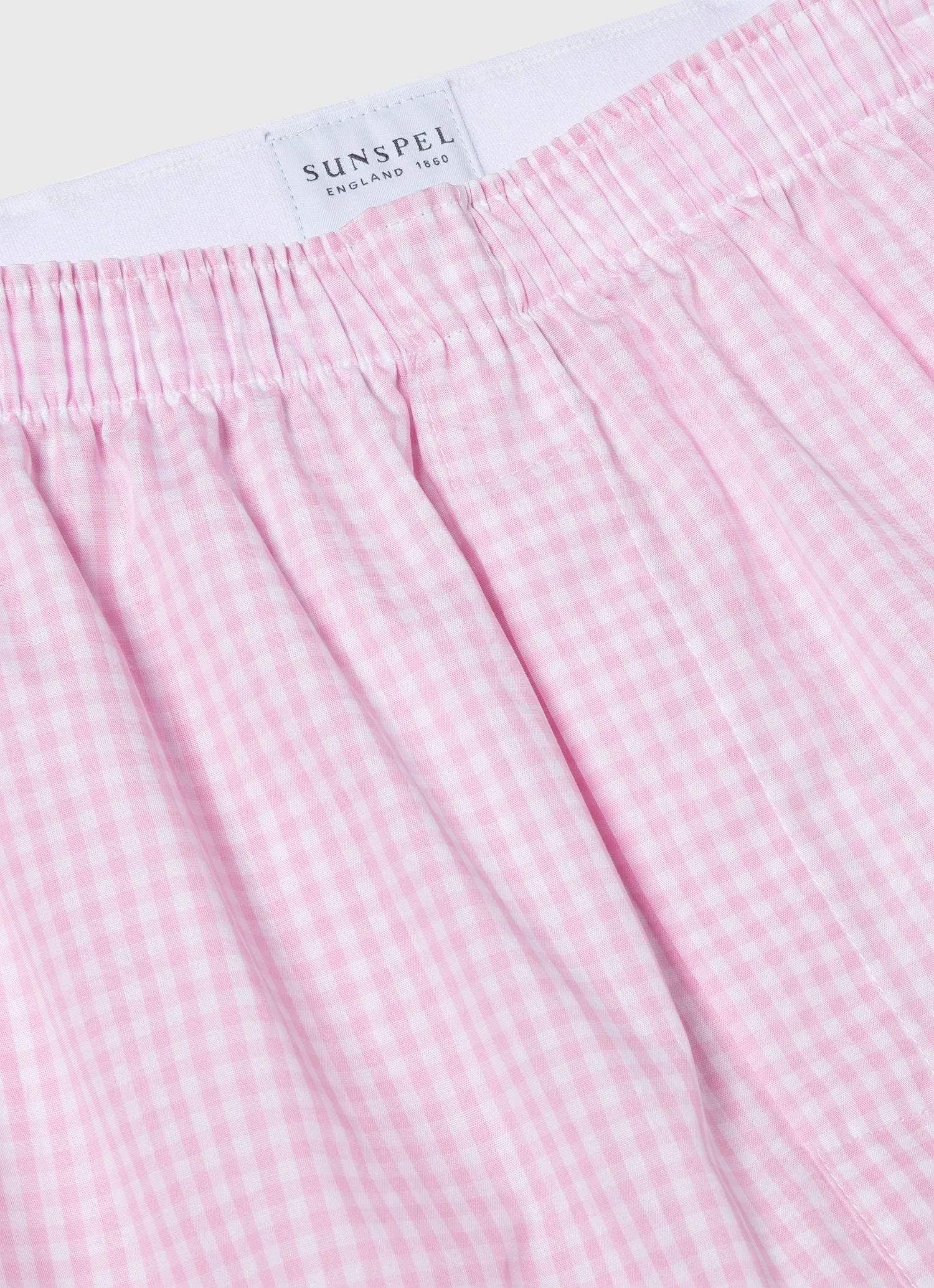 Men's Classic Boxer Shorts in Pink Gingham sold by Sunspel product image thumbnail 4