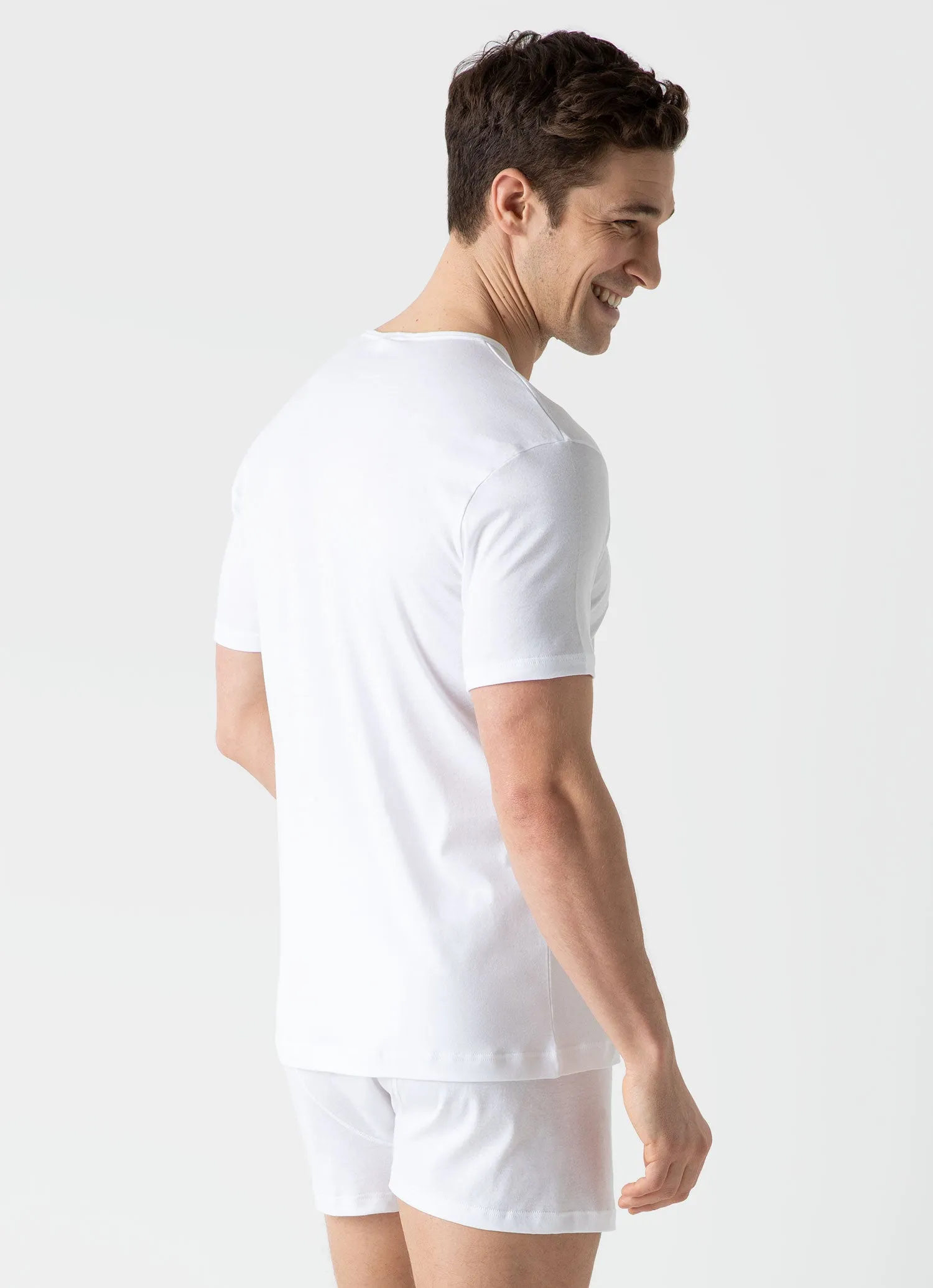 Men's Sea Island Cotton Underwear T-shirt in White sold by Sunspel product image thumbnail 3
