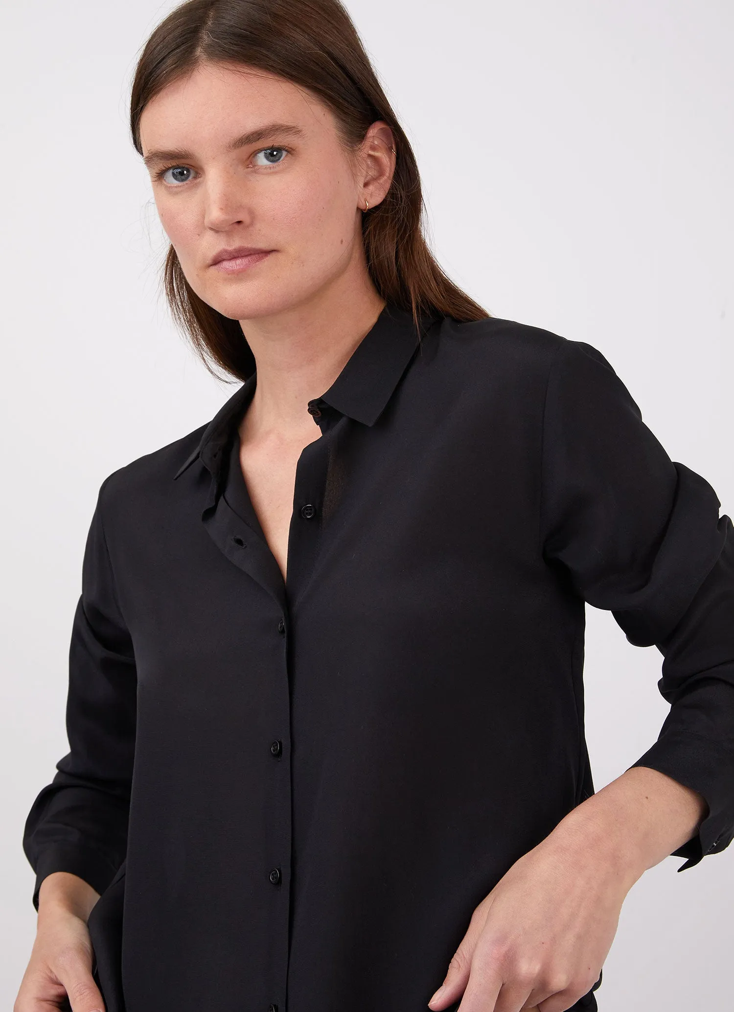Women's Silk Blouse in Black sold by Sunspel product image thumbnail 2