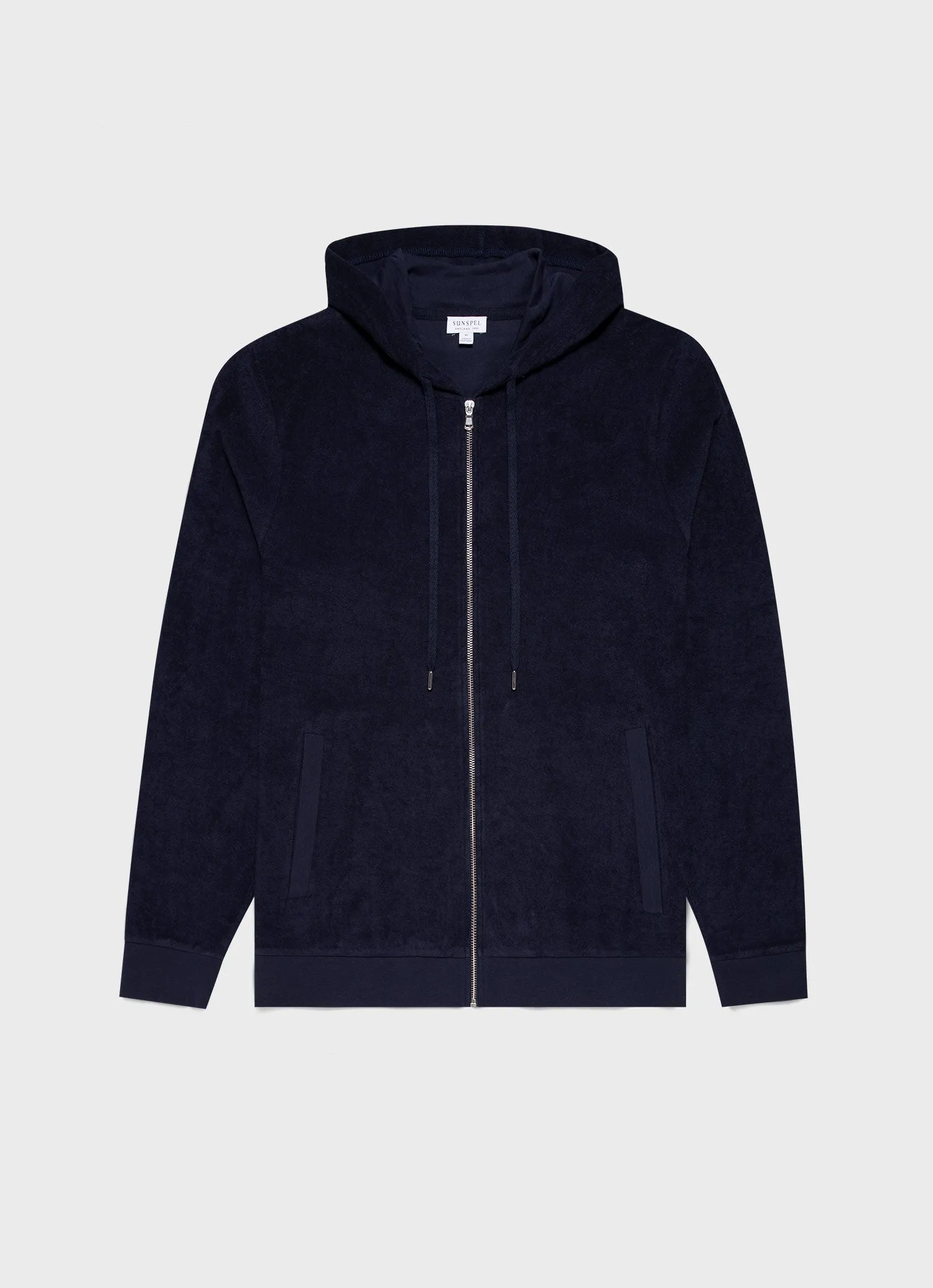 Men's Towelling Hoodie in Navy sold by Sunspel
