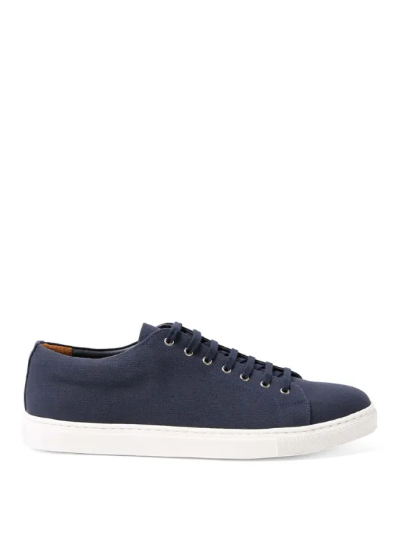 Men's Canvas Tennis Shoes in Navy sold by Sunspel