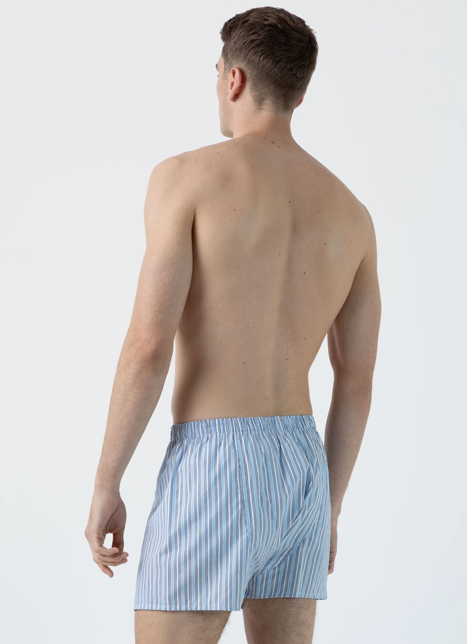 Men's Classic Boxer Short in Blue Stripe sold by Sunspel product image thumbnail 3